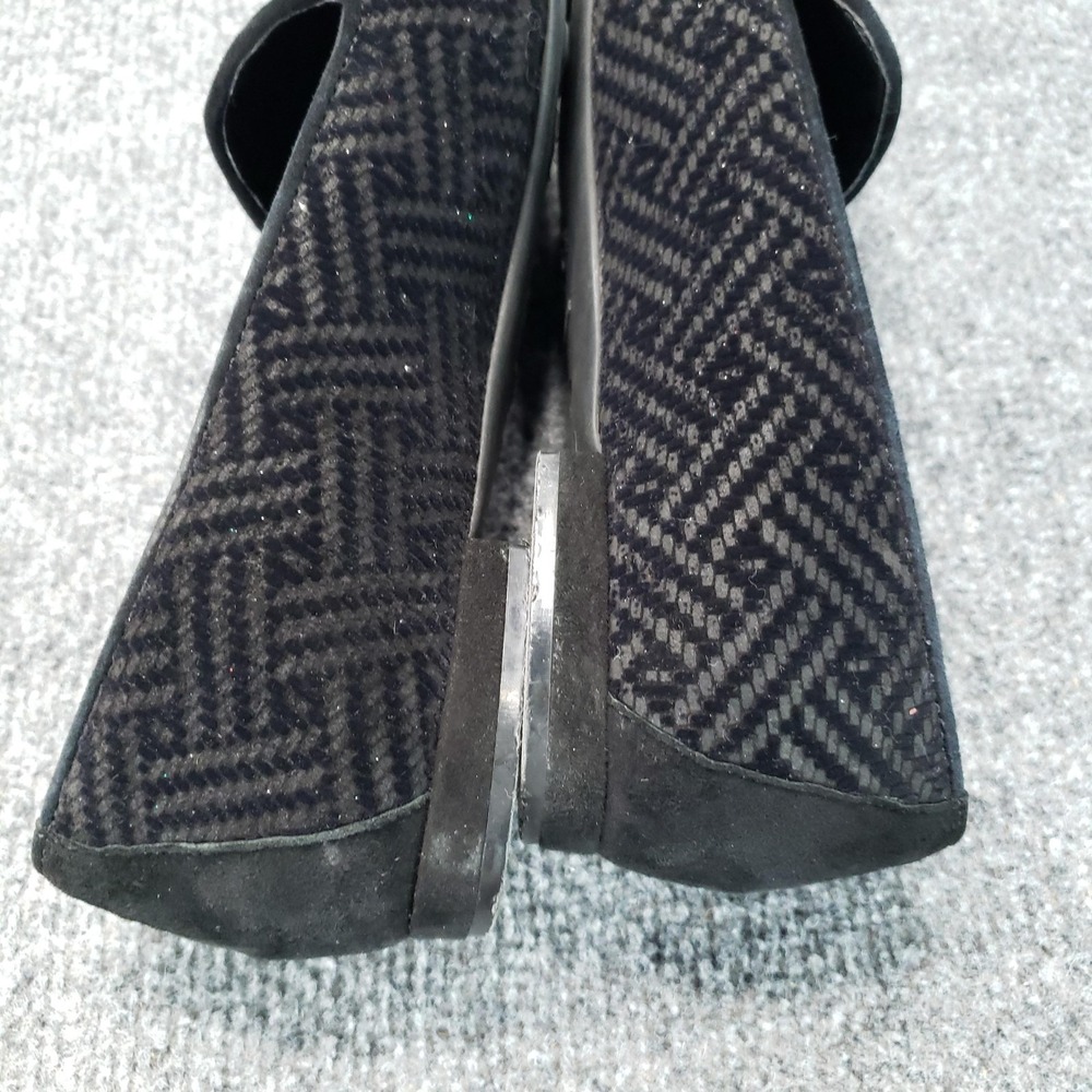 Sesto Meucci Shoes Womens Size 8 Black Velvet Loafer Flats Slip On Italy Glitter - Picture 7 of 16